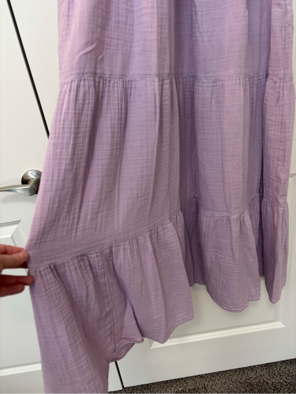 Old Navy 100% Gauze Cotton Lilac Purple Halter Top Maxi Dress, Size L - Picture 4 of 7